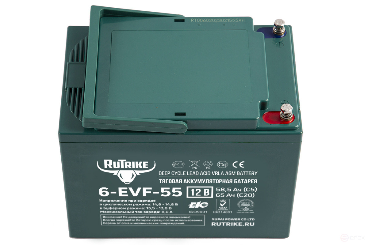 Traction battery RuTrike 6-EVF-55 (12V55A/H C3)