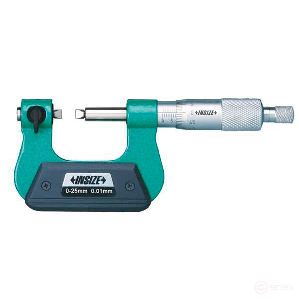 50-75 mm threaded micrometer with replaceable inserts of 6 pairs (60°) of metric and inch threads