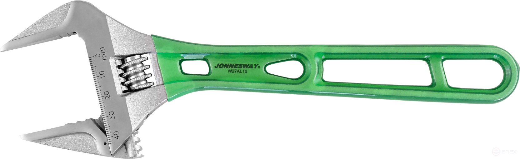 W27AL10 Adjustable wrench with lightweight handle, 0-43 mm, L-250 mm