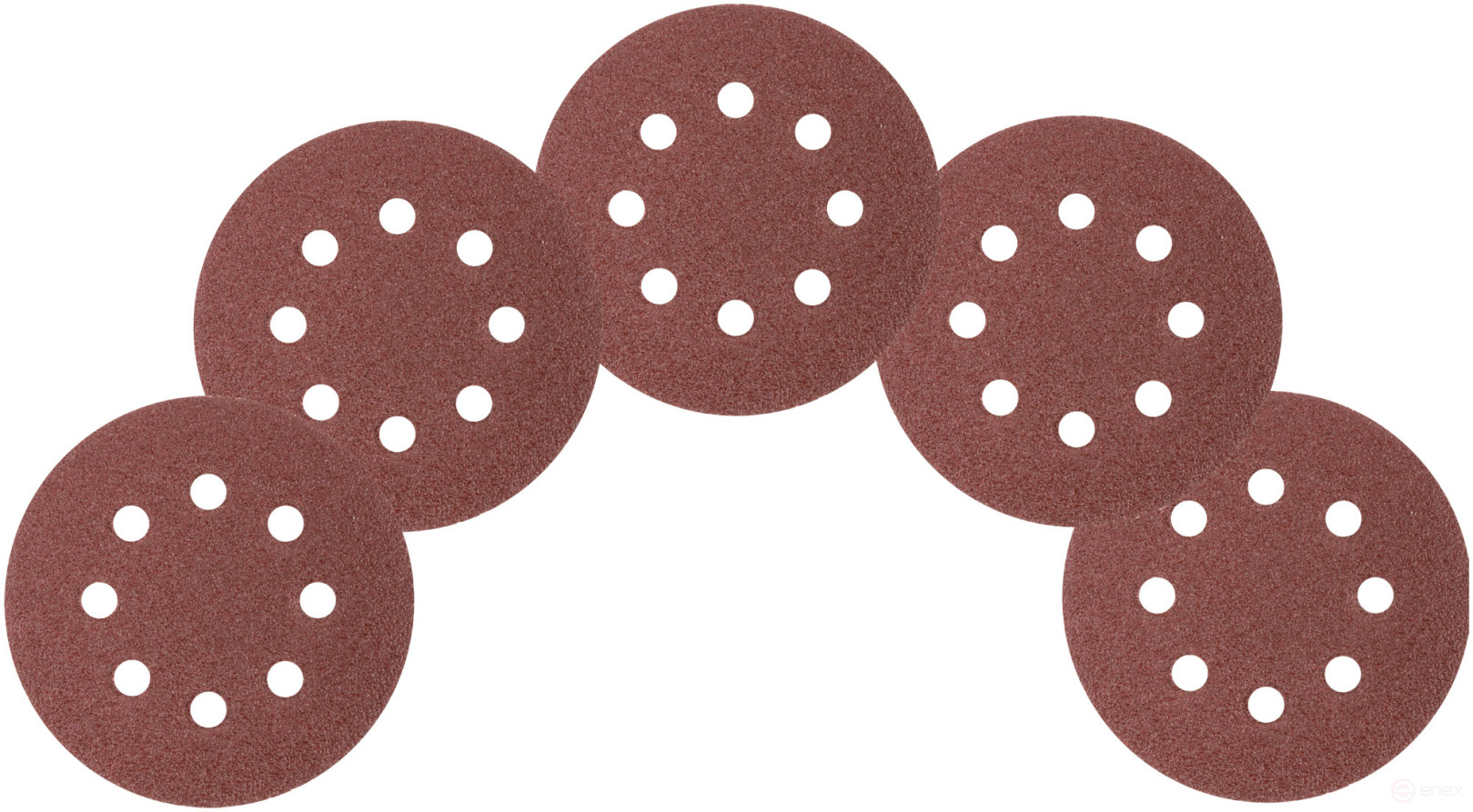 Круги шлифовальные с отверстиями (липучка), алюминий-оксидные, 125 мм, 5 шт. Р 36