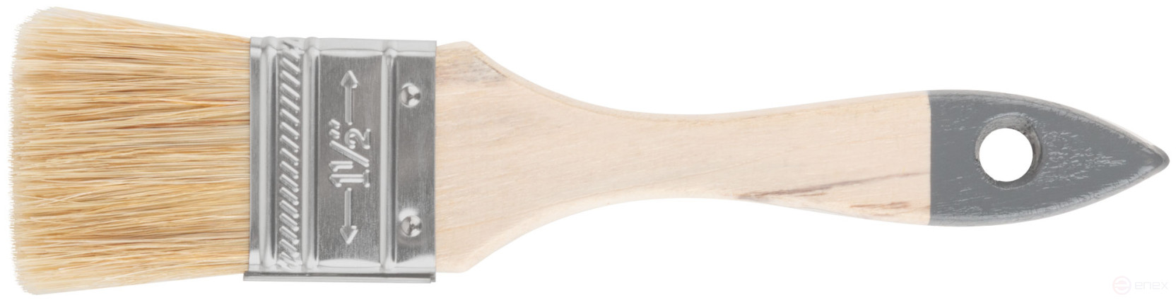 Flute brush "Light", natural light bristles, wooden handle 1.5" (38 mm)