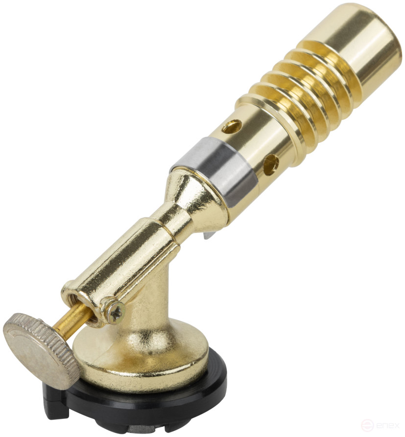 Gas burner for collet cylinder, metal housing, manualignition, brass valve, 20 mm nozzle