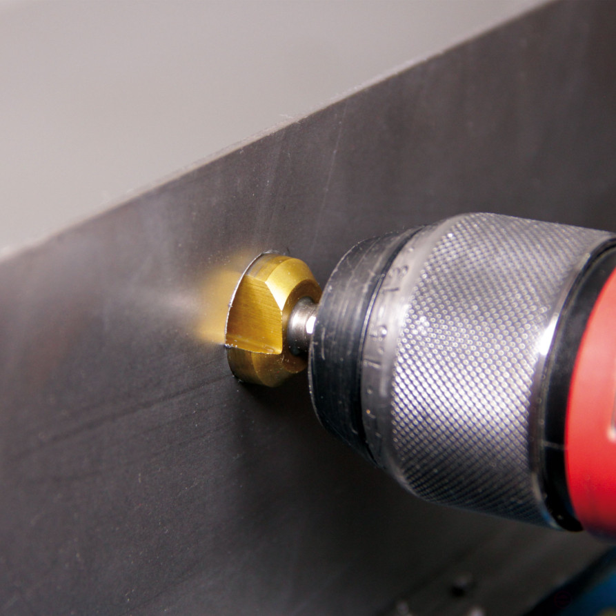 Set of HSS TiN cone drills in a plastic case, 4 items