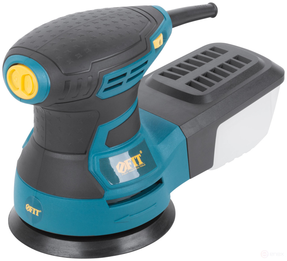 Eccentric grinder 350 W; 3000-13000 rpm; 125 mm; 1.5 kg; Velcro; plastic. container; box