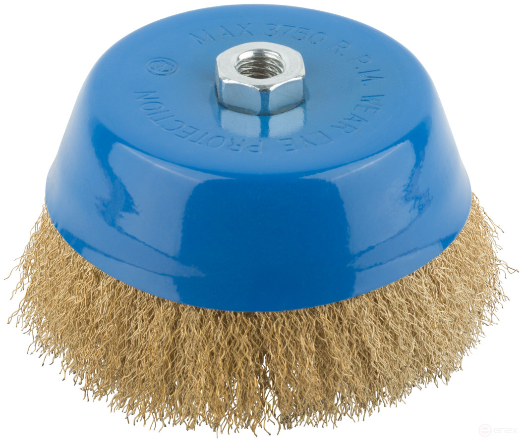 Korschetka, type "cup", nut M14, latuned steel wavy wire 150 mm