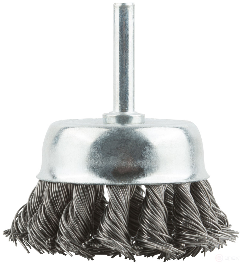 Bowl type, with pin, 65 mm twisted steel wire