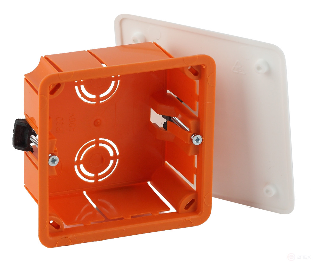 Soldering box ERA KRP-120-92-45 concealed installation red and white 120x92x45mm self-tapping screws for hollow walls IP20 cover