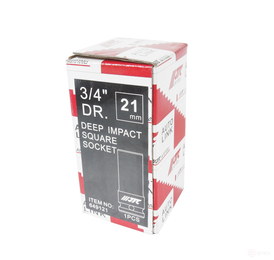 Головка торцевая 3/4" 21мм 4-х гранная (квадрат) ударная глубокая L=90мм JTC