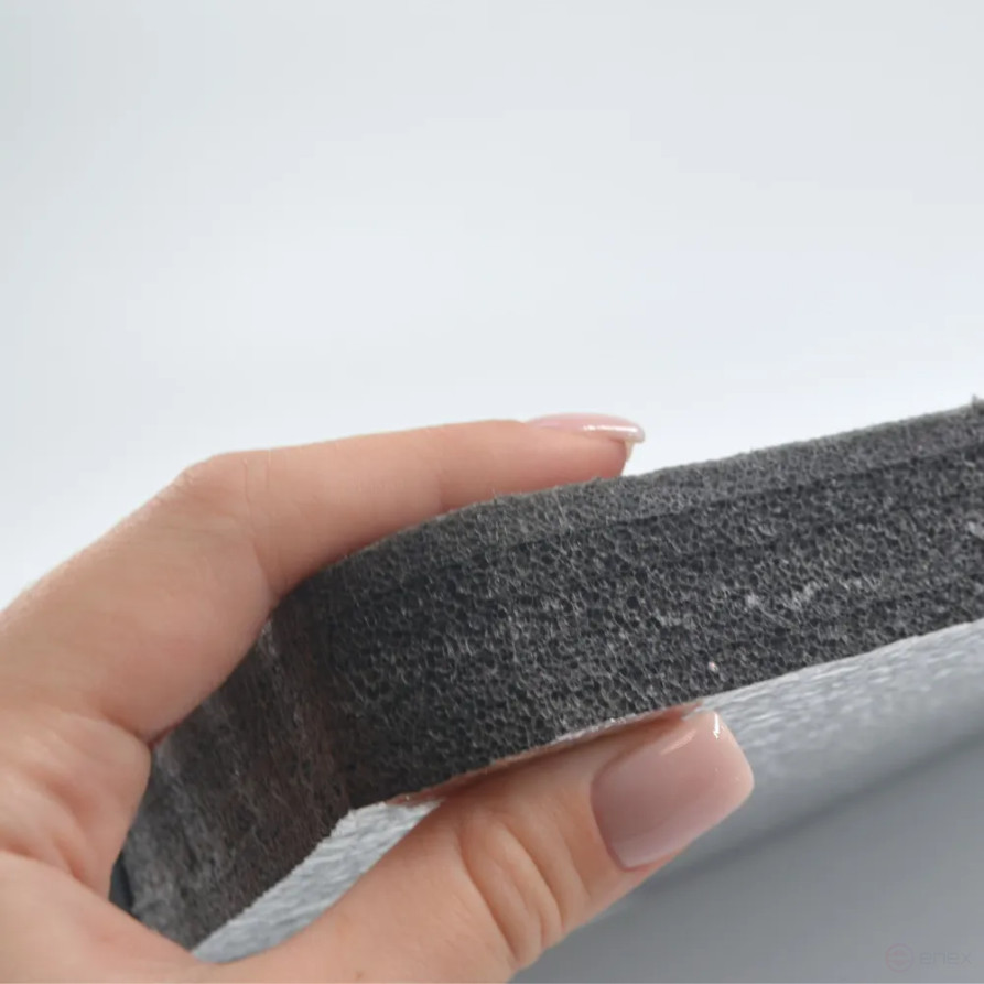 Tourist seat, 5-layer grey, with foil, moisture-proof, multi-layered, foam/karemat, camping seat, hiking/hiking trunk 350x240x25 mm