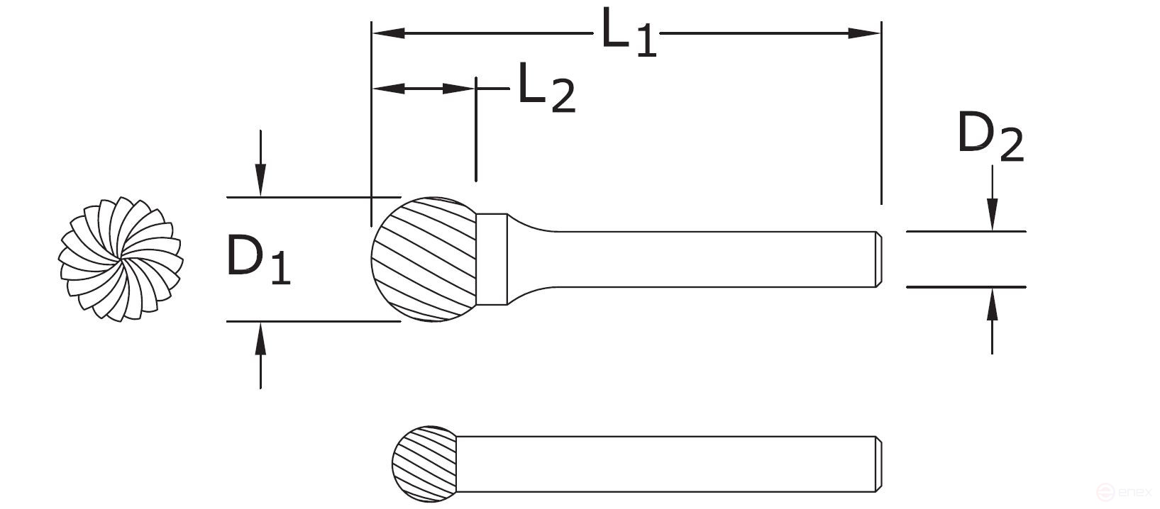 Борфреза твердосплавная CB-D1210/6 DM