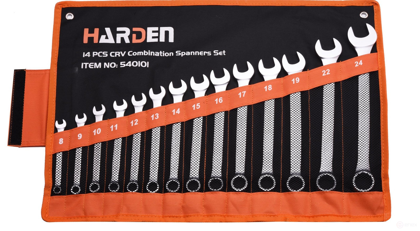 Набор ключей комбинированных 14 предметов CRV 8-24mm. // HARDEN