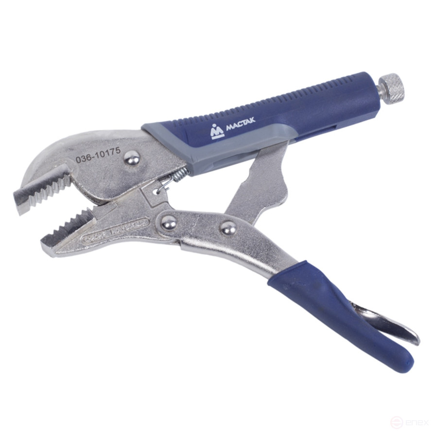 175 mm locking clamp, with straight jaws MASTAK 036-10175H