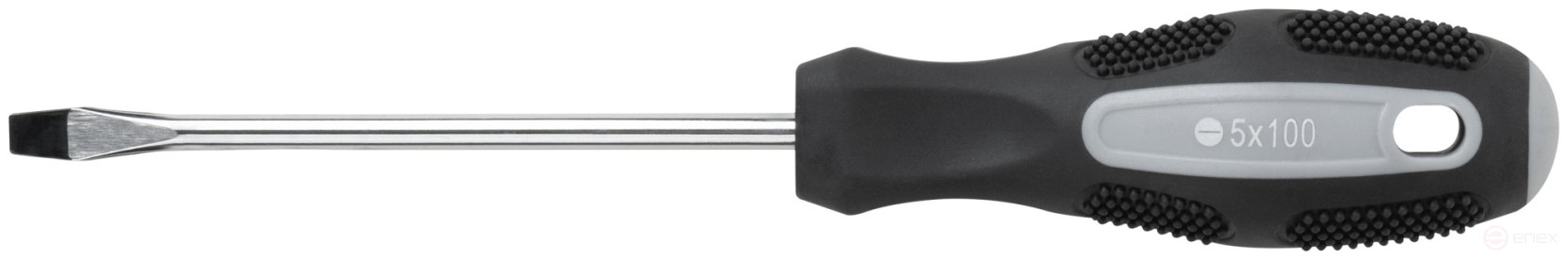 Screwdriver "Master", CrV steel, rubberized handle 5x100 mm SL