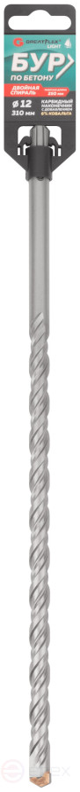 Бур по бетону, SDS-Plus, GreatFlex Light, 12x310 мм