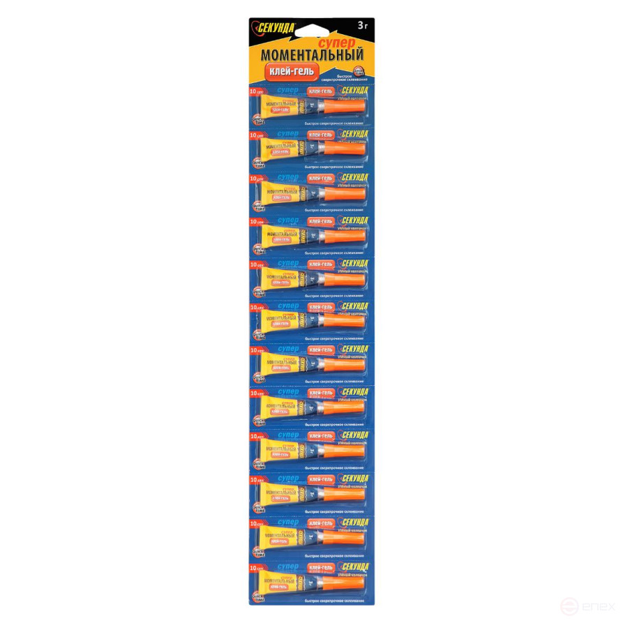 Instant glue-GEL SECUNDA 3 g., on tape, 12 pcs./288 pcs.