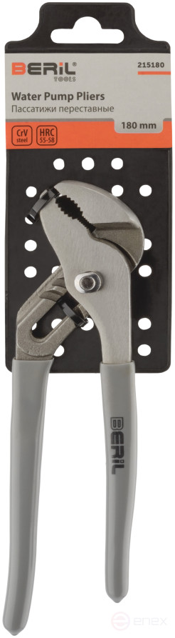 Пассатижи переставные 180мм (ПВХ рукоятки) BERIL