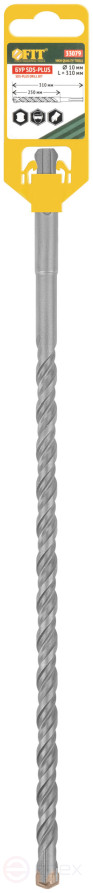 Бур по бетону SDS-PLUS, Профи, крестообразная вставка, двойная спираль, 10 х 310 мм