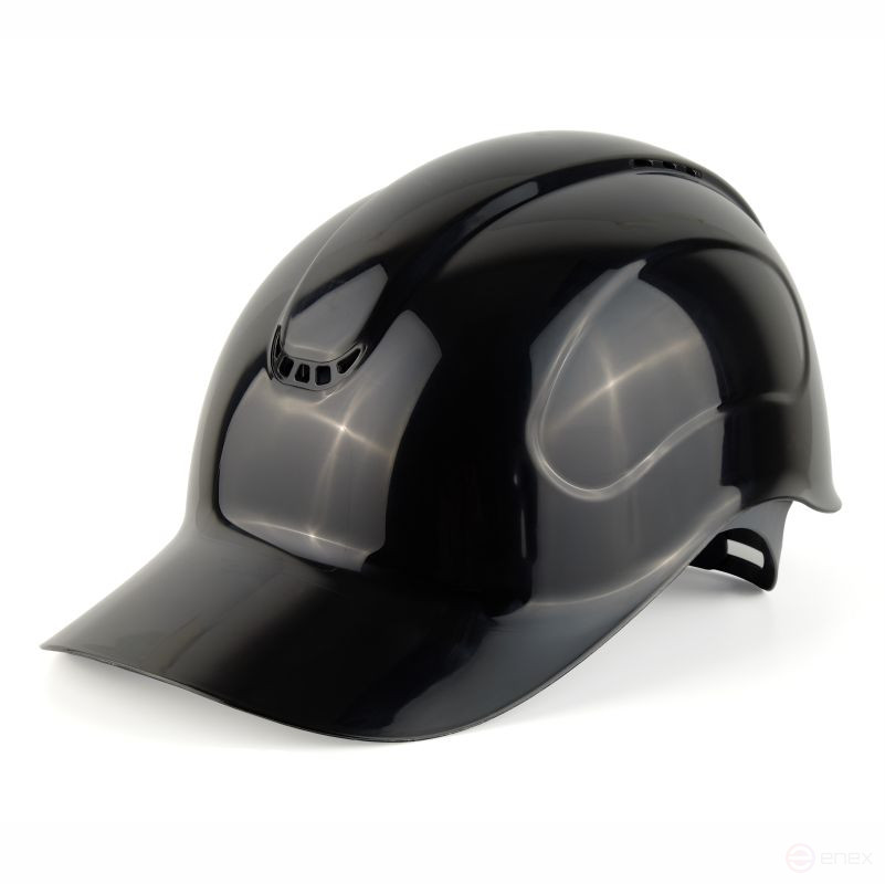 Absolute black protective helmet, chin strap with 4-point fastening, 20 pcs.