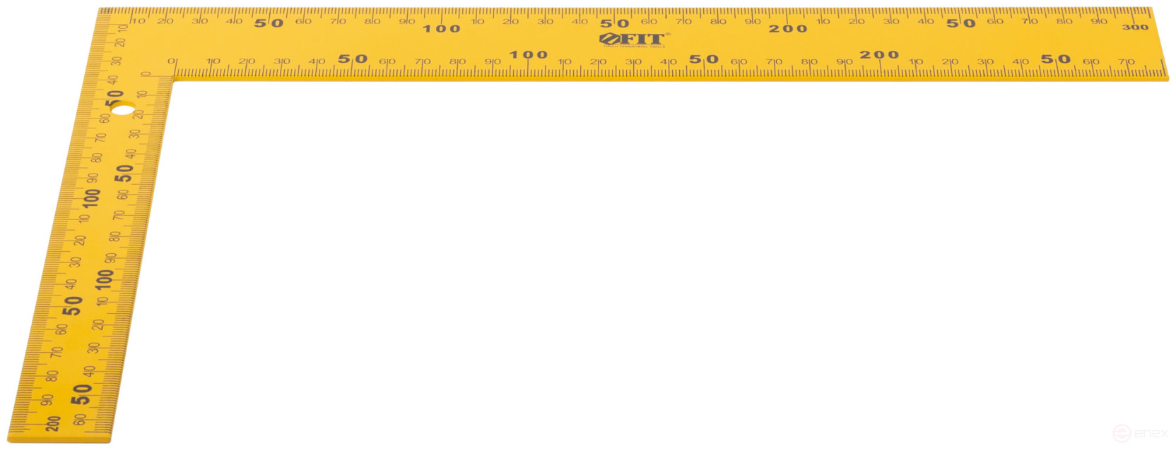 Угольник столярный цельнометаллический желтый, крашеная шкала 200 х 300 мм