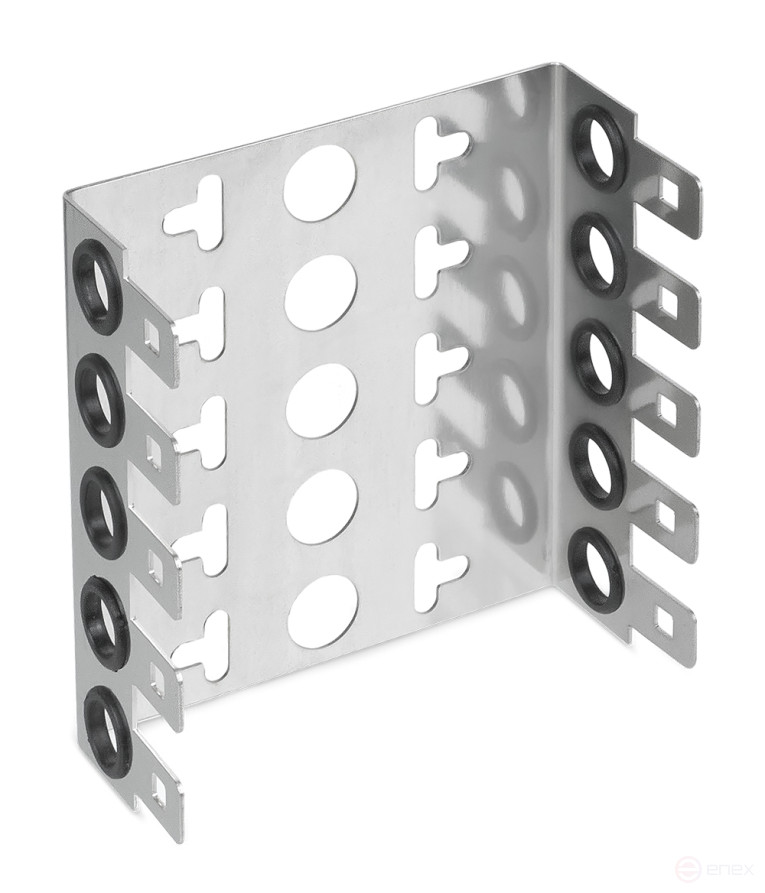 Mounting clamp for 5 plinths of the type Krone, Ripo
