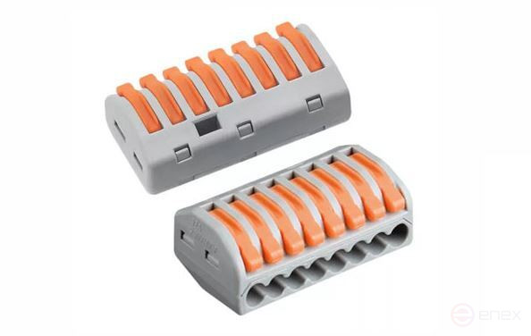 Terminal connector RIPO PCT-218 (analog of WAGO 222-418) 8 contacts(pack of 5 pcs.)