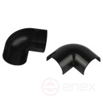 Поворот ЭРА T-90-KK-30-13-GR на 90 градусов для полукруглого кабель-канала графит 30х13мм 2шт/комплект