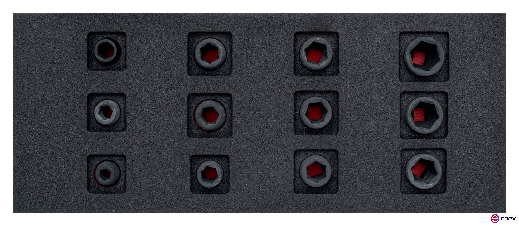 Fit&Go Набор ударных торцевых головок 1/2 в ложементе, 12 предметов