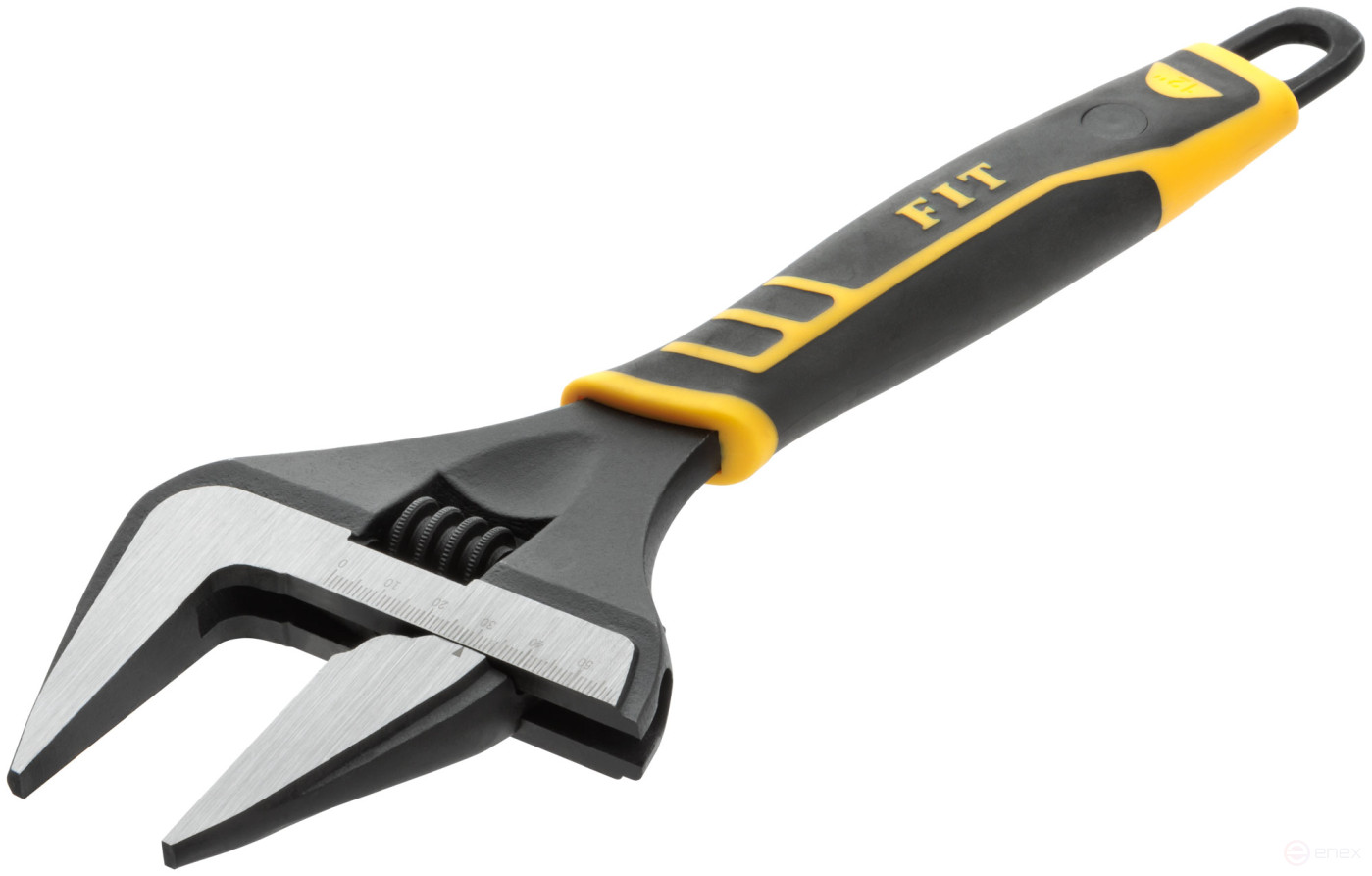 Adjustable "Style" wrench, narrow jaws, scale, extra magnification.gripper, rubberized. handle 300mm (60mm)