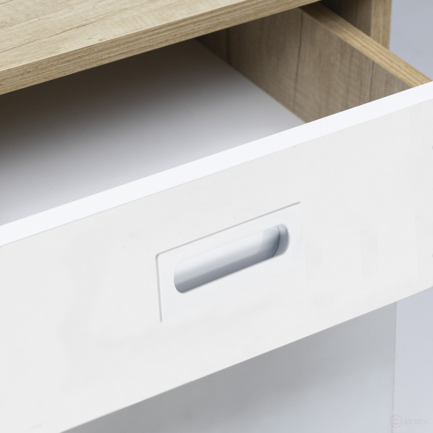 Handle meb. mortise met. ENTRO 128 white, AKS