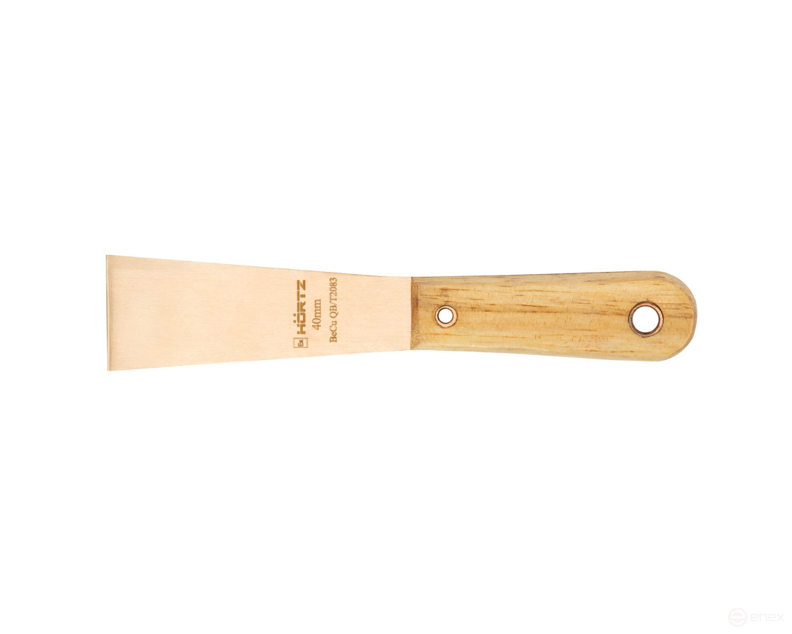 Painting spatula 40 mm BeCu wooden handle intrinsically safe, HORTZ