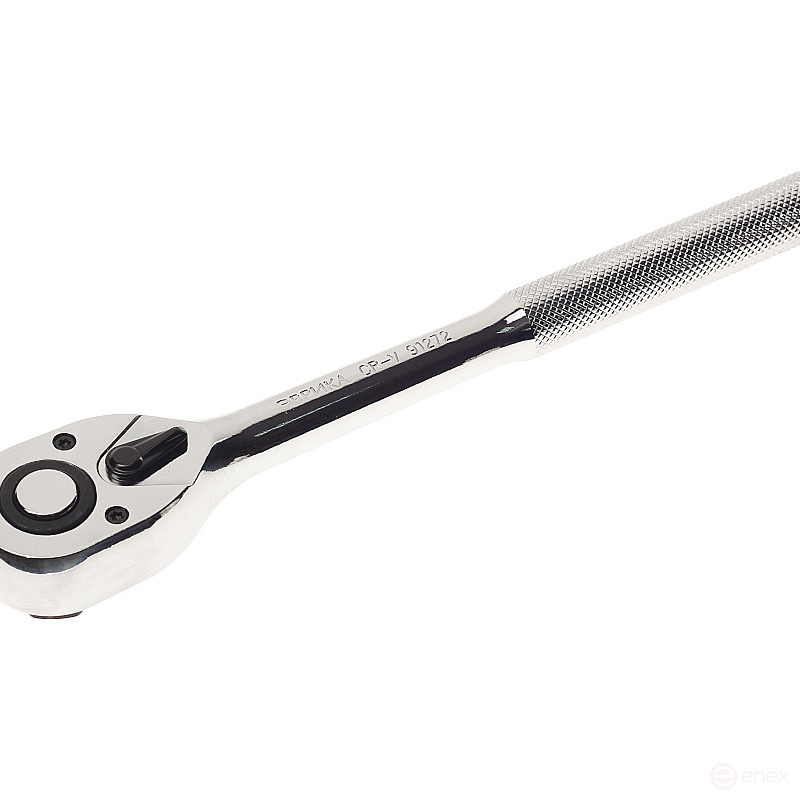 Трещотка ER-91272 1/2" 72-зубцовая с прямой рифленой металлической ручкой L-260мм ЭВРИКА /1/20/40