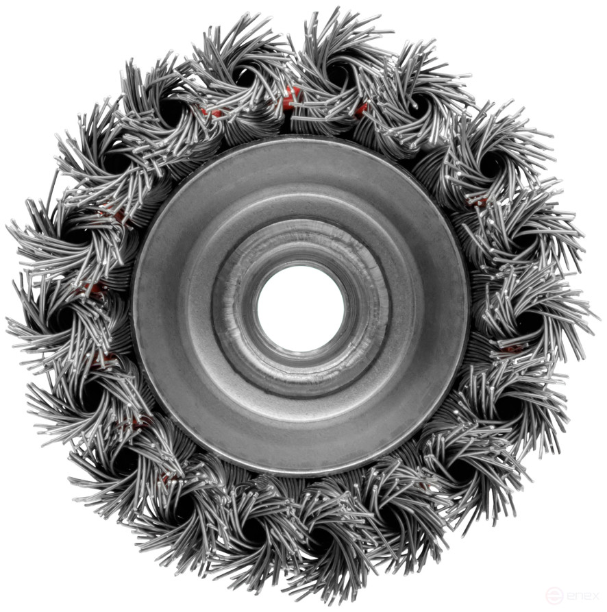 Корщетка-чашка, гайка М14, стальная витая проволока 75 мм, блистер