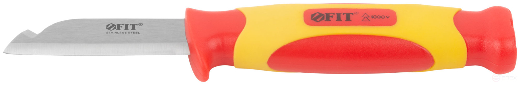 Нож изолированный 1000 В, нерж.сталь, 190 мм, лезвие 68 мм, прорезин.ручка