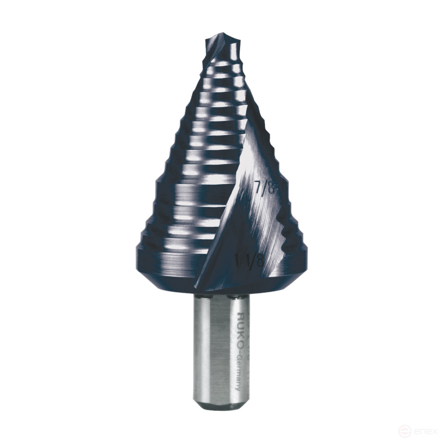 Сверло ступенчатое HSS дюймовое CBN шлифованное со спиралевидной канавкой и подточкой острия Ø 7/8 - 1 1/8 TiAlN