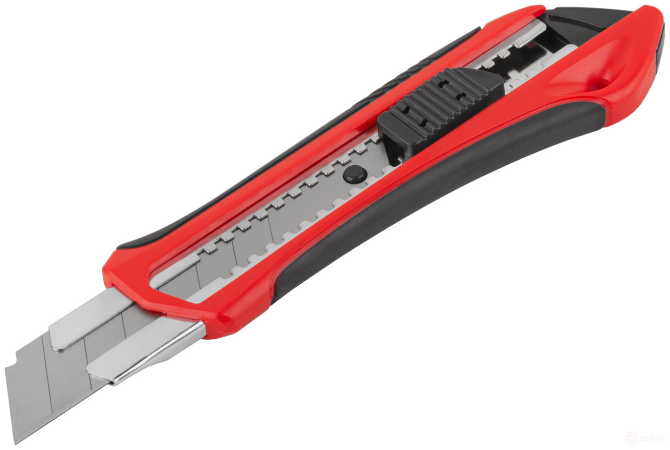 Нож технический "Рубин" 25 мм усиленный, прорезиненный