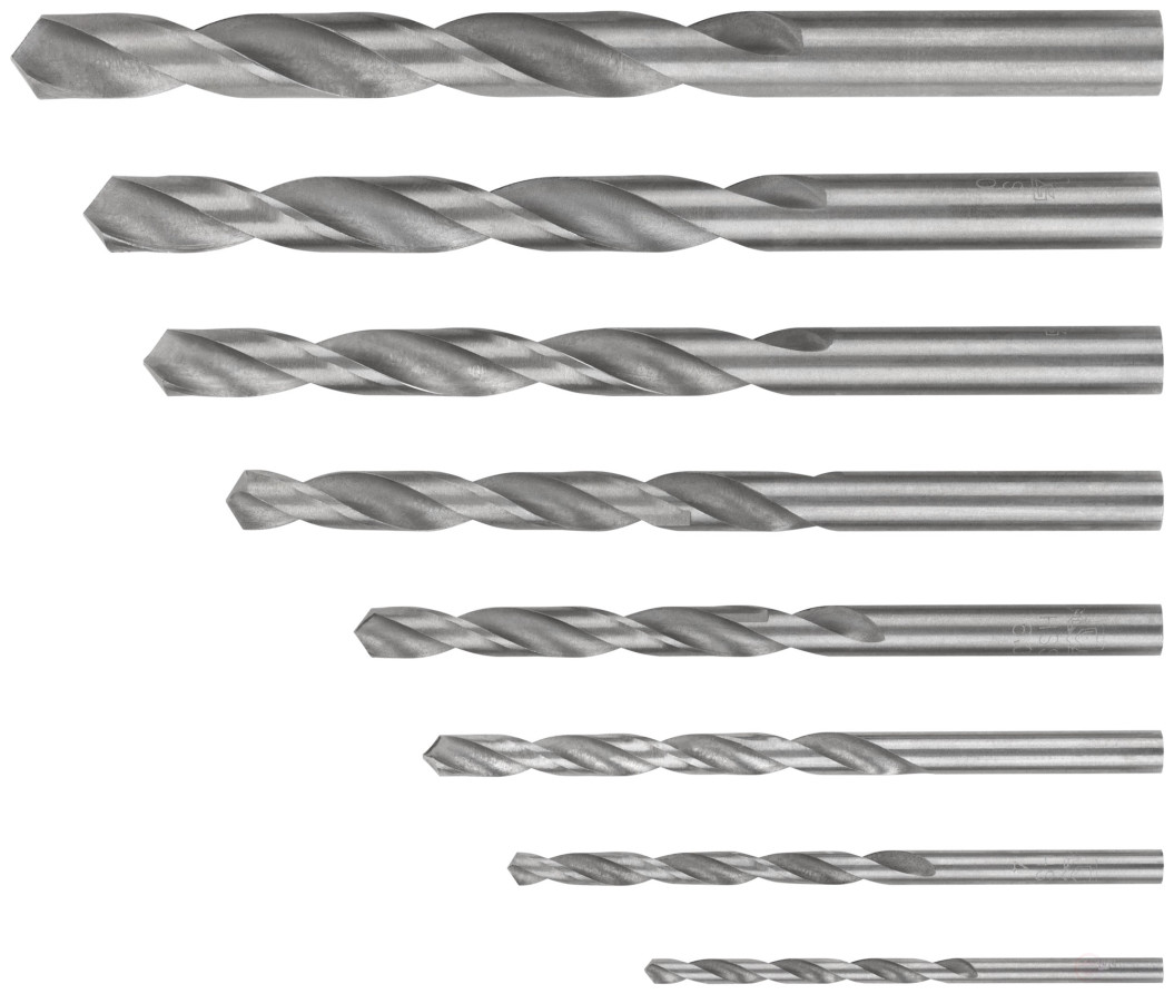 Set of HSS metal drills, 118° sharpening angle, layer. case, 8 pcs. (3-4-5-6-7-8-9-10 mm)