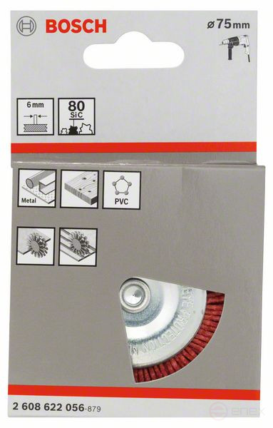 Дисковая проволочная щетка с нейлоновой щетиной, 75x1 мм 75 mm, 1 mm, 8 mm