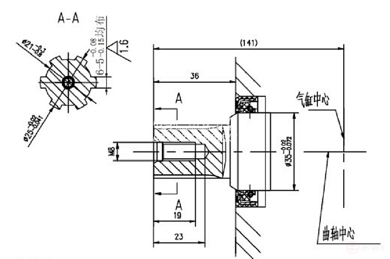 Коленвал LIFAN Diesel 13111/C188F D25 мм шлицевой(L1 type)
