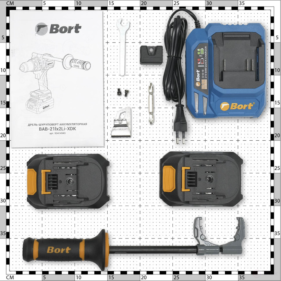 Cordless impact drill BORT BAB-21Ix2Li-XDK (2x4Ah+battery)