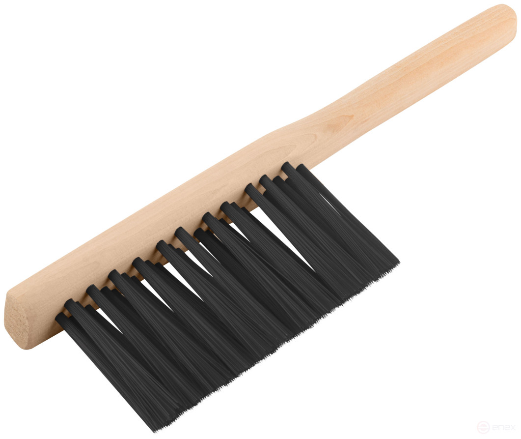 Щетка-сметка, искусств. щетина, деревянная ручка, 3-х рядная, 280 мм