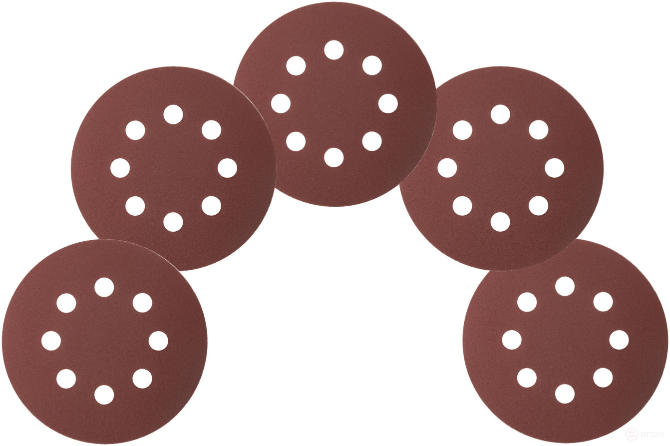 Grinding wheels with holes (Velcro), aluminum oxide, 125 mm, 5 pcs. P 180