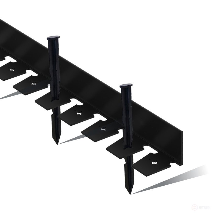 Plastic curb Staff 2000*80 mm Geoplastboard set of 10 pieces + 60 stakes, black
