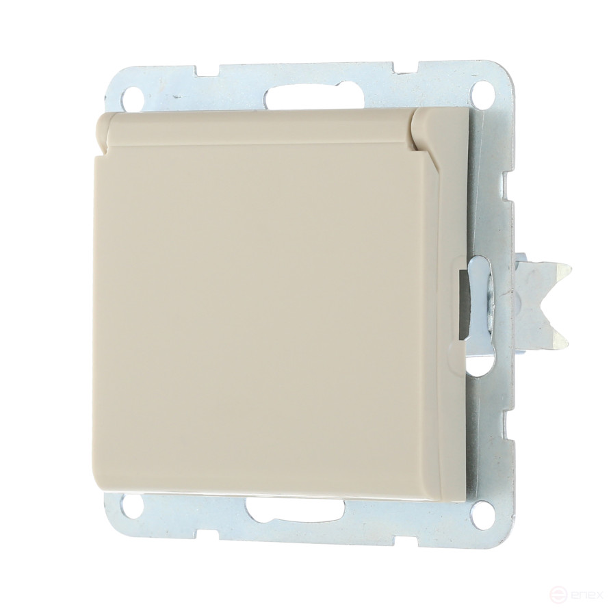 Socket with S/c, blinds and lid (beige) LK60