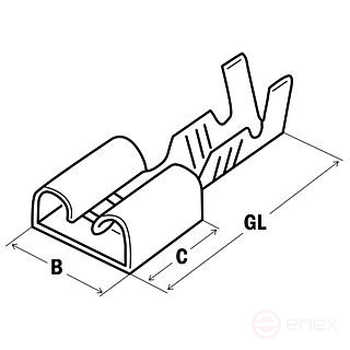 Гильза плоская штепсельная 0.5-1.25/2.8x0.8 (упак.200шт)