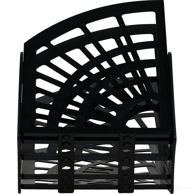 Лоток для бумаг веерный СТАММ "Эконом", 5-ти секционный, черный