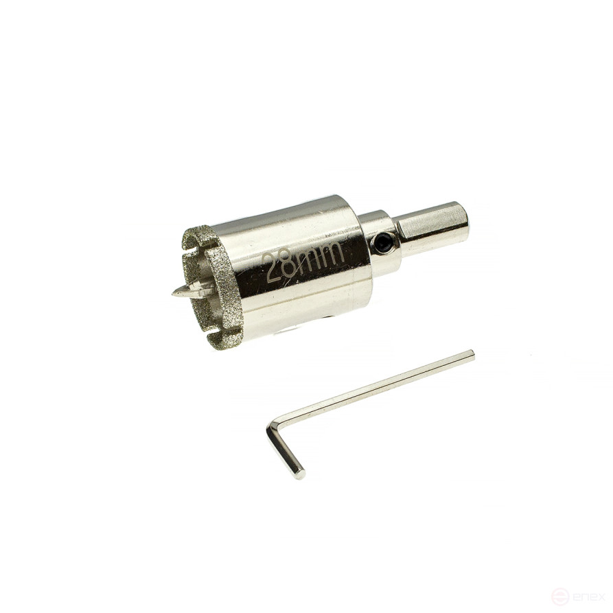 Коронка алмазная по кафелю и стеклу 28 мм с ц/с, Чеглок (10/120)