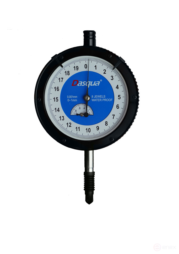 Индикатор часового типа IP67 влагозащищённый, подшипники на камнях 0-1 мм; 0,001 мм; плоская крышка