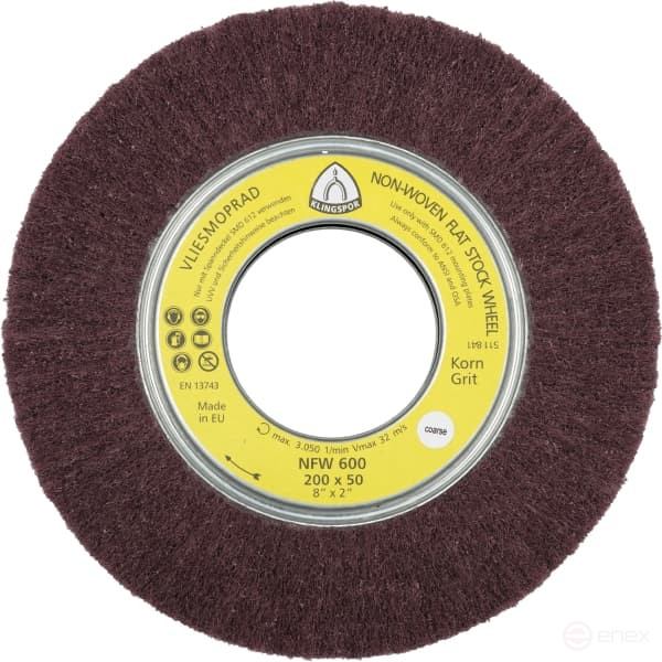 Petal wheel made of nonwoven grinding material NFW 600, 200 x 50 x 68.2 very fine