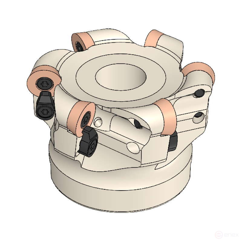 End mill RDKW 1003 ISO 80x27 mm, Z-7, with high-speed feed