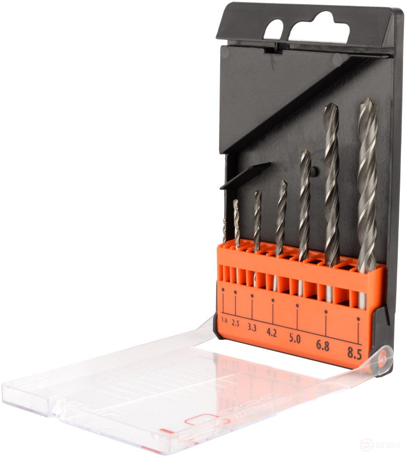 A set of drills for metal 1.6-8.5mm (7 pcs.pl/case) BERIL